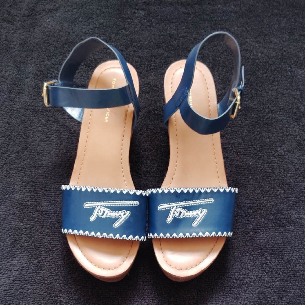 Tommy Hilfiger Women's Navy and Tan Sandals